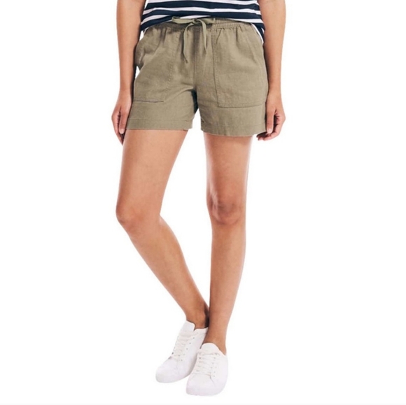 NWT Nautica Linen Blend Short Green M - Picture 1 of 3
